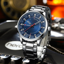 Carregar imagem no visualizador da galeria, Novo curren marca de luxo relógios masculinos aço inoxidável de pulso à prova d água quartzo
