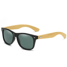 Carregar imagem no visualizador da galeria, Moda de madeira de bambu óculos de sol  dos homens clássico quadrado do vintage condução óculos de sol óculos de pesca preto uv400 oculares
