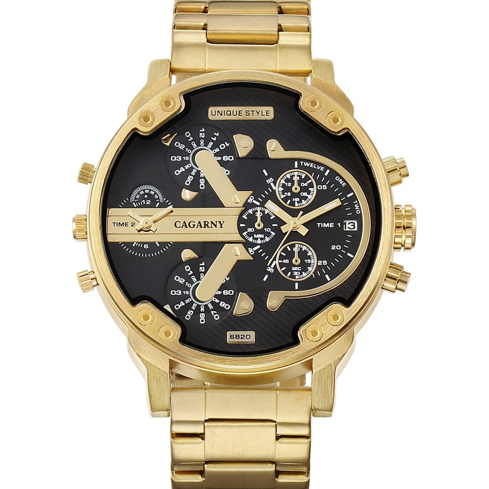 Clássico relógio de pulso masculino de  luxo da marca grande dial